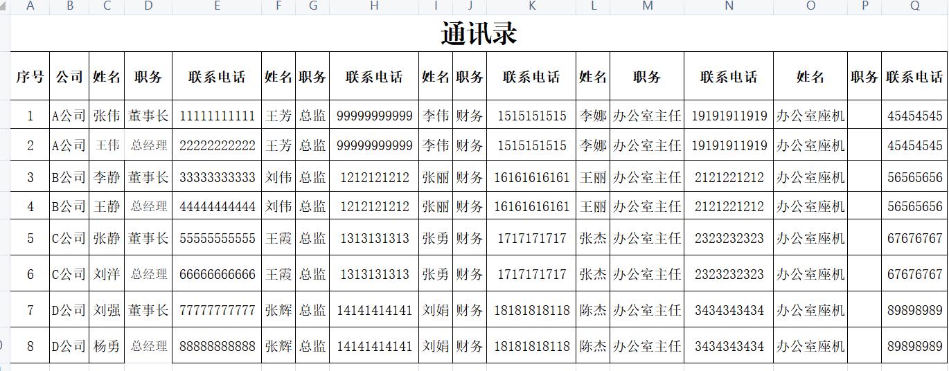 excel生成通讯录格式（图示excel制表技巧）