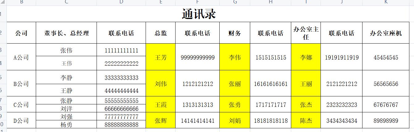 excel生成通讯录格式（图示excel制表技巧）