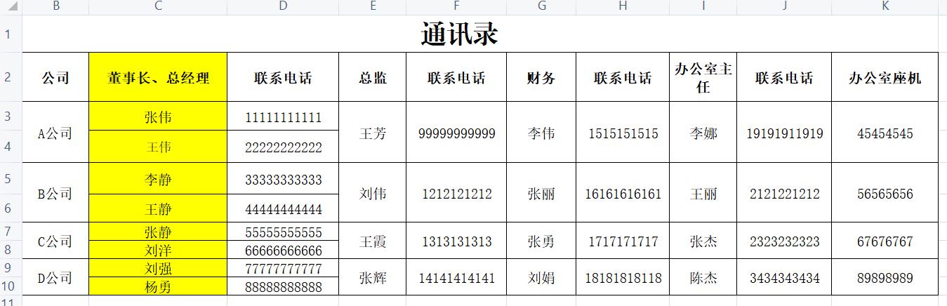 excel生成通讯录格式（图示excel制表技巧）